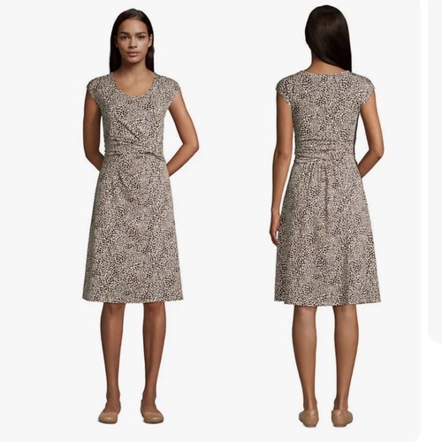 lands end cap sleeve twist front dress