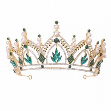 8cm Tall Pearl Crystal Large Wedding Queen Princess Prom Tiara Crown 5 Colours