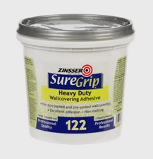 Zinsser SureGrip 122 Heavy Duty WALLCOVERING ADHESIVE Wallpaper Paste 1 Qt 69384