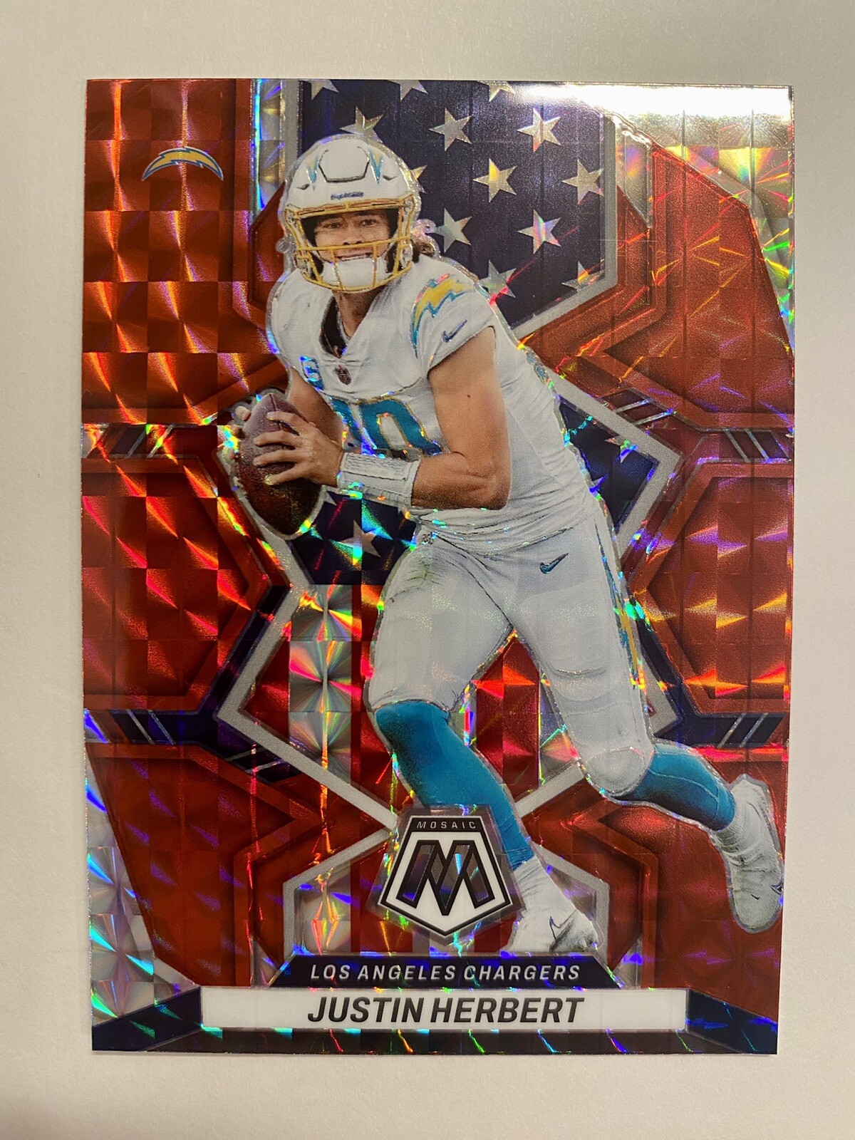 2022 Mosaic Football Justin Herbert National Pride Red Prizm 🔥🔥SP Chargers