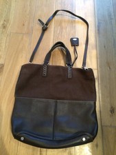 Tods Tod's Brown Suede Nubuck Leather Large Bag Shoulder Strap Cross Body New