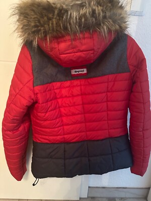 Almgwand Skijacke in rot/grau Damen Größe 38 mit abnehmbarer