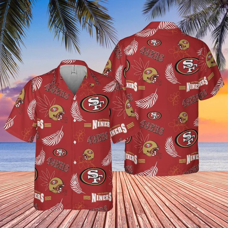 San Francisco 49ers Hibiscus Button-Up shirt, primary logo