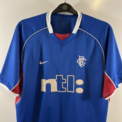 【期間限定特価】 Shirt Football Home Rangers 2001/02 C160 Nike XL Adults Lサイズ