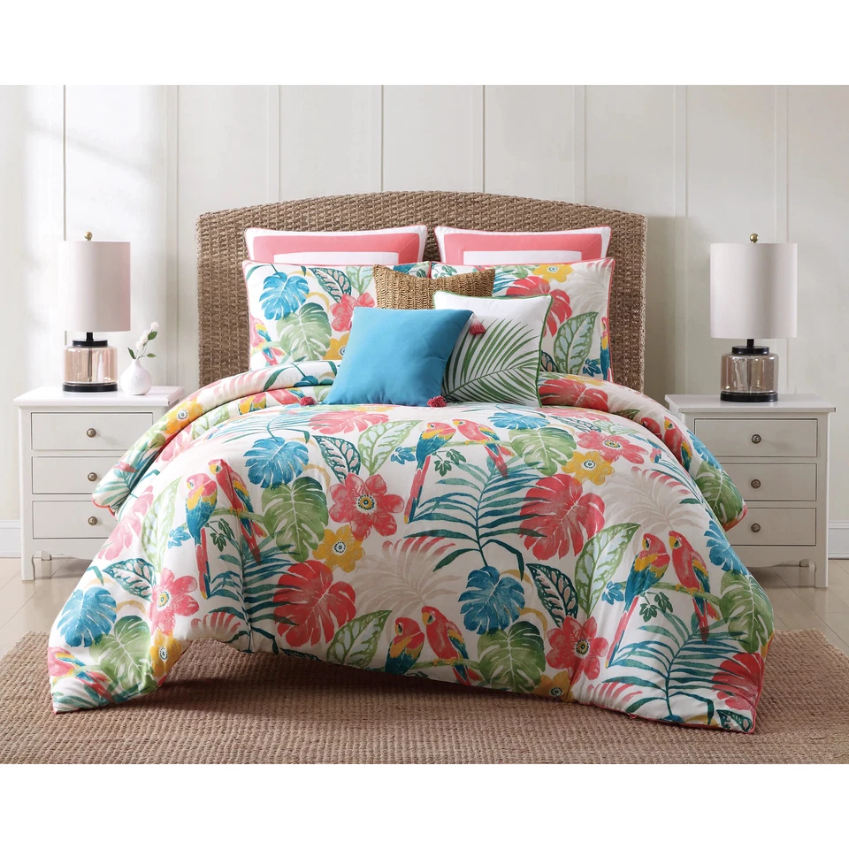Oceanfront Resort Coco Paradise 3 Piece Cotton Comforter Set Coral Full - Queen - Image 2 of 4