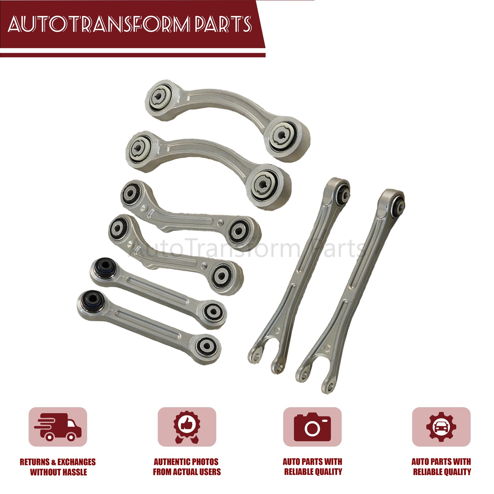 NEW 8PCS Rear Suspension Control Arm Set Fits Maserati Ghibli Quattroporte 14-16