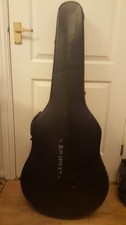 VINTAGE ACOUSTIC GUITAR BLACK SHELL HARD CASE USED NO KEY