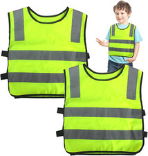 2 Stück Warnweste Kinder Auto Sicherheitswesten Gelb Reflektorweste,Hochsichtbar