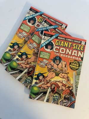 Giant-Size Conan #3 Apr 1975 Bronze Age Marvel Comics - Lot of 3