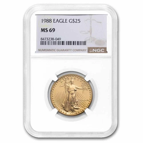 1988 1/2 oz American Gold Eagle MS-69 NGC