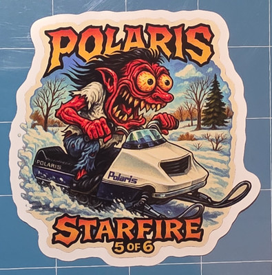 Polaris Starfire Monster Durable 9x9cm Vinyl Snowmobile Decal Number 5 of 6