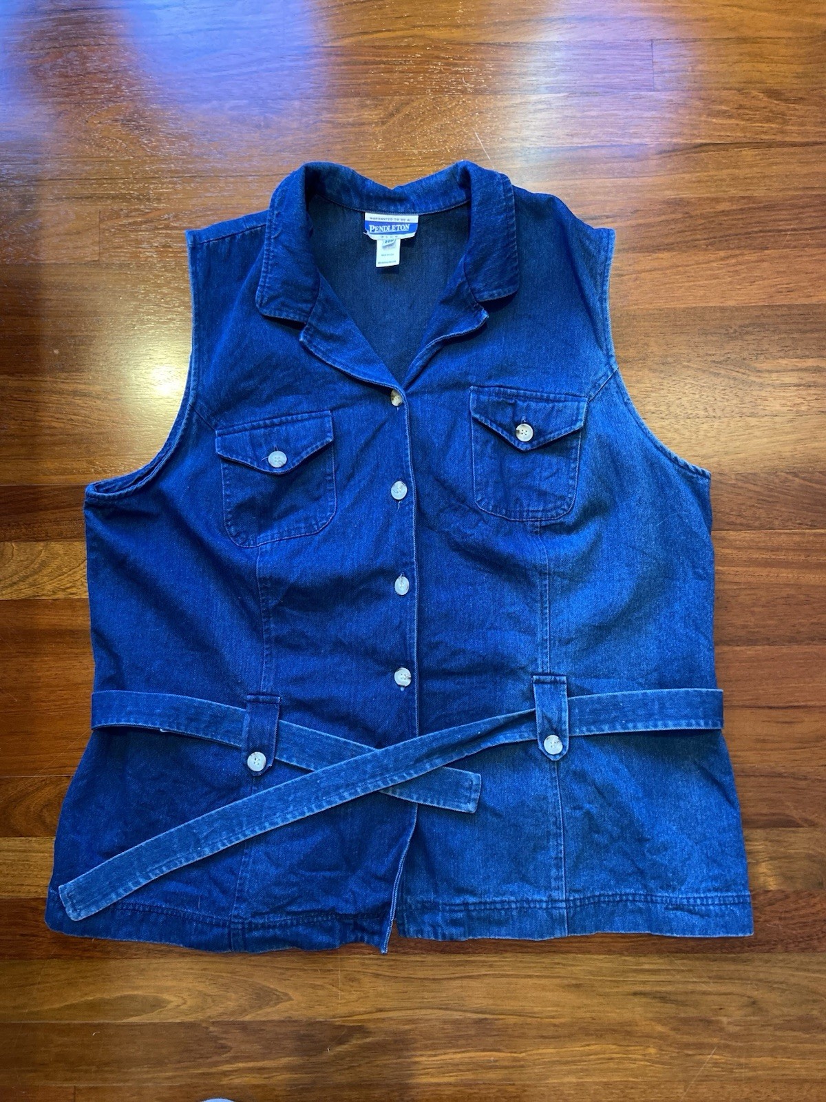 Pendleton Plus  Denim Sleeveless Button Up Vest w… - image 1
