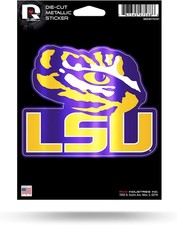 LSU Tigers Logo Metallic Die-Cut Decal 5x4 Inches Car Window
