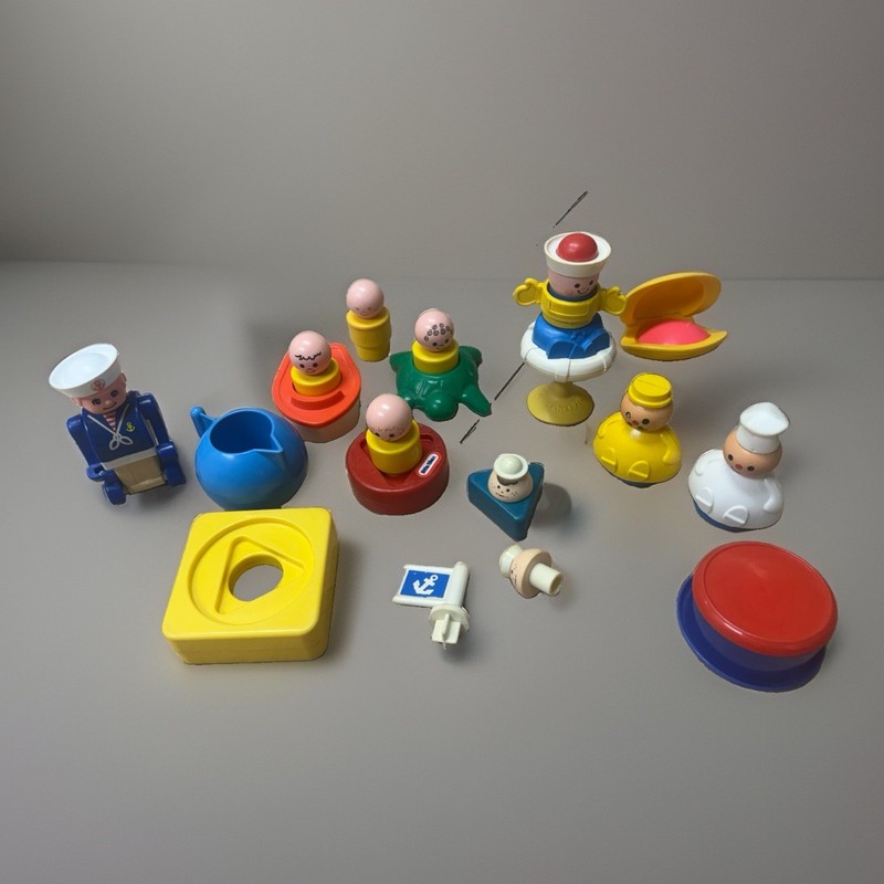🚢 Vintage Little Tikes 25 Pc Lot Motorized Sailor Rare 1970s Toys ⚓Lot Vintage