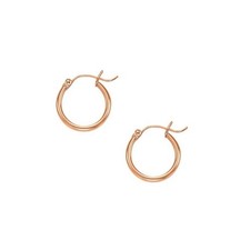 Classic Hoop Earrings in 14K Rose Gold 2x20 mm 