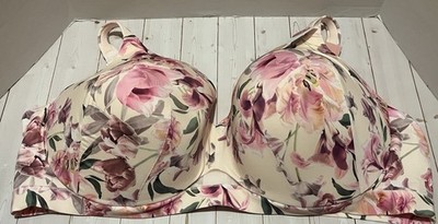 NEW size 54DD Cacique bra lightly lined full coverage underwire pink floral