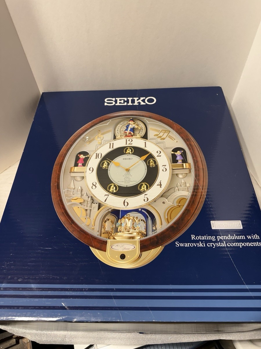 Seiko Melodies in Motion Clock Swarovski Crystals Qxm134brh - 8