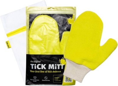 Yellow Tick Removal Glove for Humans & Pets - Safely Remove Ticks Effortlessly,