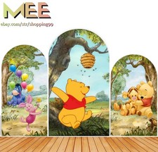 Winnie the Pooh Friends Arch Backdrop Cover Baby Shower Birthday Party Supplies