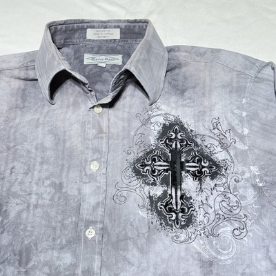 Eighty Eight Shirt Mens Medium Grey Y2K Numetal Long Sleeved