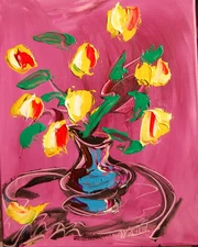 TULIPS  █ IMPRESSIONISM █PAINTING█MODER​N█ORIGINAL█CANVAS█ART█uEEDE