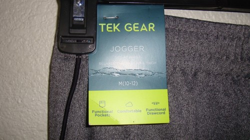 Tek Gear Boys Jogger Tricot Athletic Pants Gray w/Black Stripes Drawstring 10/12 - Picture 14 of 17