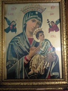 Saint Mary Of Perpetual Help, framed OLD, vintage, EC.