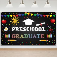 Preschool Graduate Backdrop Kindergarten Pre K Congrats Grad School Prom Part...