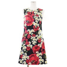 DOLCE&GABBANA One-piece N/S Floral Jacquard Cotton Women Size36 Black Multicolor