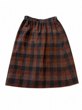 Vintage Pendleton Virgin Wool Plaid Midi Skirt Women s Brown Black Lined USA