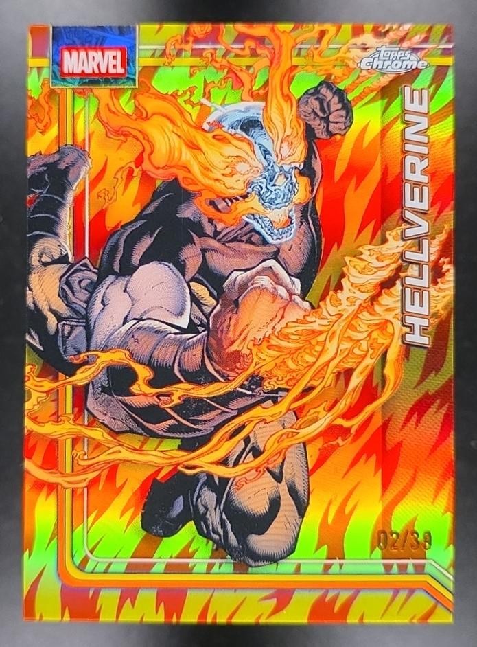 2026 Topps Chrome Marvel Comics Hellverine #125 Human Torch Refractor 2/39