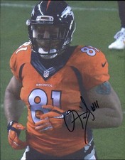 Owen Daniels signed NFL football 8x10 photo W/Cert Autographed 18