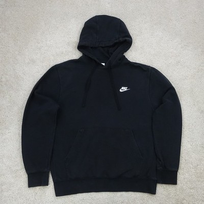 Nike Hoodie Herren Medium schwarz Sportswear Club Fleecepullover Baumwolle Freizeit Tops