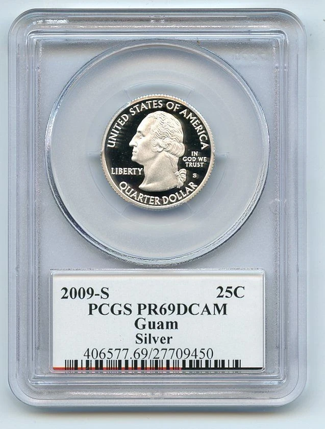 2009 S 25C Silver Guam Quarter PCGS PR69DCAM - Image 2 of 2