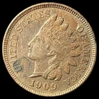 1909 Indian Head Cent - High Detail - Full Liberty Antique US 1c Penny Coin