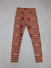 LuLaRoe Leggings Womens One Size Brown Aztec Southwest Print Stretch Pants