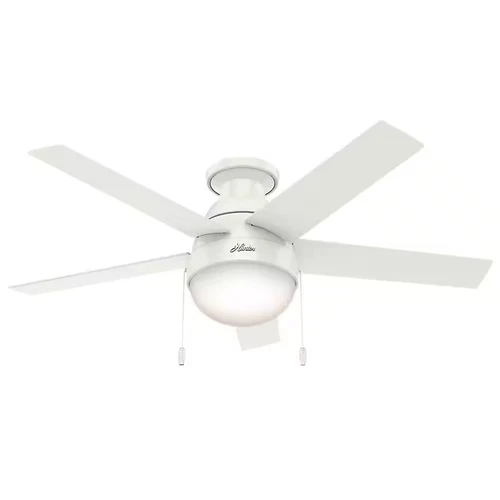 Anslee 46 In. Indoor Low Profile Fresh White Ceiling Fan - Picture 1 of 12
