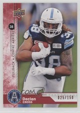 2018 Upper Deck CFL Red 25/150 Declan Cross #63 n1u