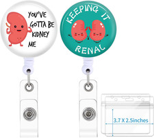 2 Pack Badge Reels Holder Retractable with ID Clip for Nurse Name Tag Card Urolo