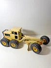 Vintage Steel Road Grader Tonka Yellow Pressed Construction Toy 1960s-1970s
