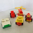 Vtg Fisher Price Little People Play Family Airport #996 Helicopter & Accessories
