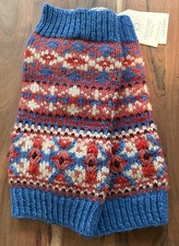 NWT Sundance Catalog French Knot Wool Blue Pink  Mika Fair Isle Legwarmers  