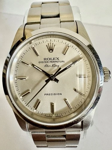 Rolex Air-King 14000 Silver Oyster Bracelet with Silver Bezel