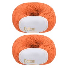 100 Cotton Yarn, 2 Packages of 100g/3.53oz Per Skein 50g/137yards /Deep Orange
