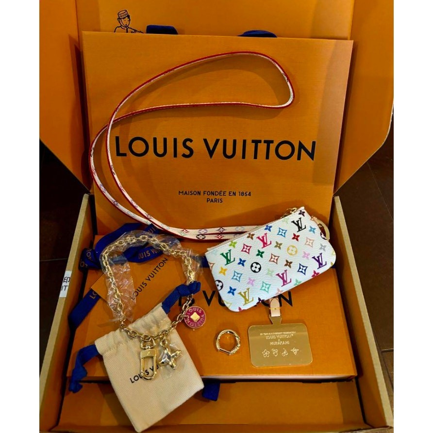 Louis Vuitton Murakami Multicolor Phone Holder LV X TM Pouch Rare