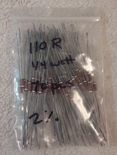 110 Ohm 1/4 Watt 70 pcs. Carbon Composite Resistors