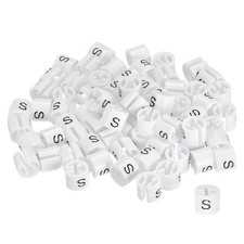 100 x Clothes Hanger Marker S Size Tag Fit 3.5mm Rod White