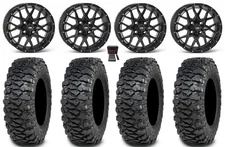 ITP Hurricane 14" Wheels Black 30" Savage XT Tires Yamaha Viking Wolverine