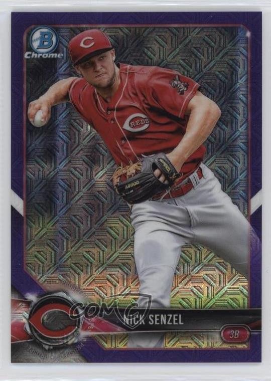 2018 Bowman Chrome Prospects Mega Box Purple Mojo Refractor /250 Nick Senzel 0q3