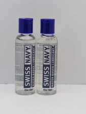 Swiss Navy Premium Water Based Personal Lubricant 4 Oz. Lot Of 2   Sealed 